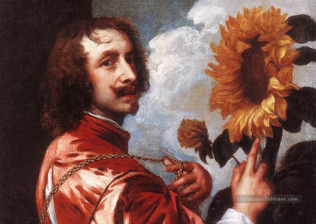 Autoportrait avec un baroque tournesol peintre de cour Anthony van Dyck Peintures à l'huile